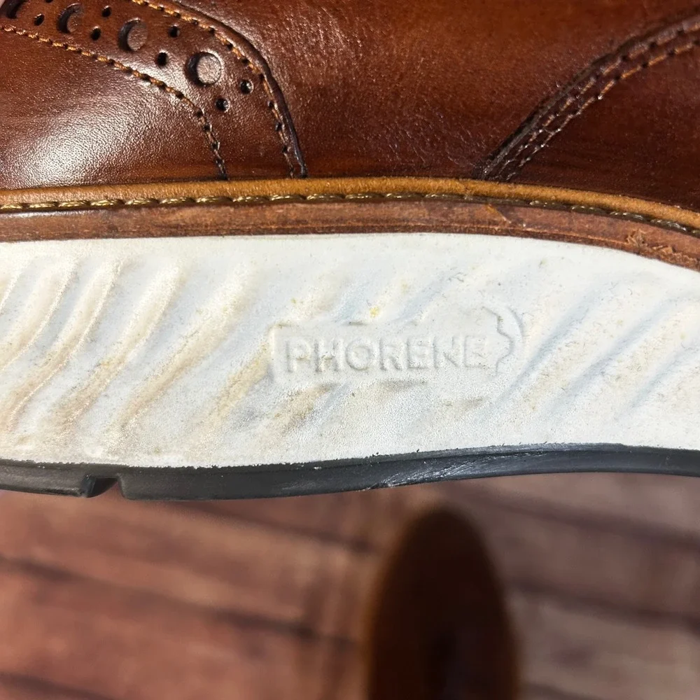 ECCO ST.1 Hybrid Brogue Brown Leather Wingtip Oxford Shoes Mens Sz 46 US 12-12.5